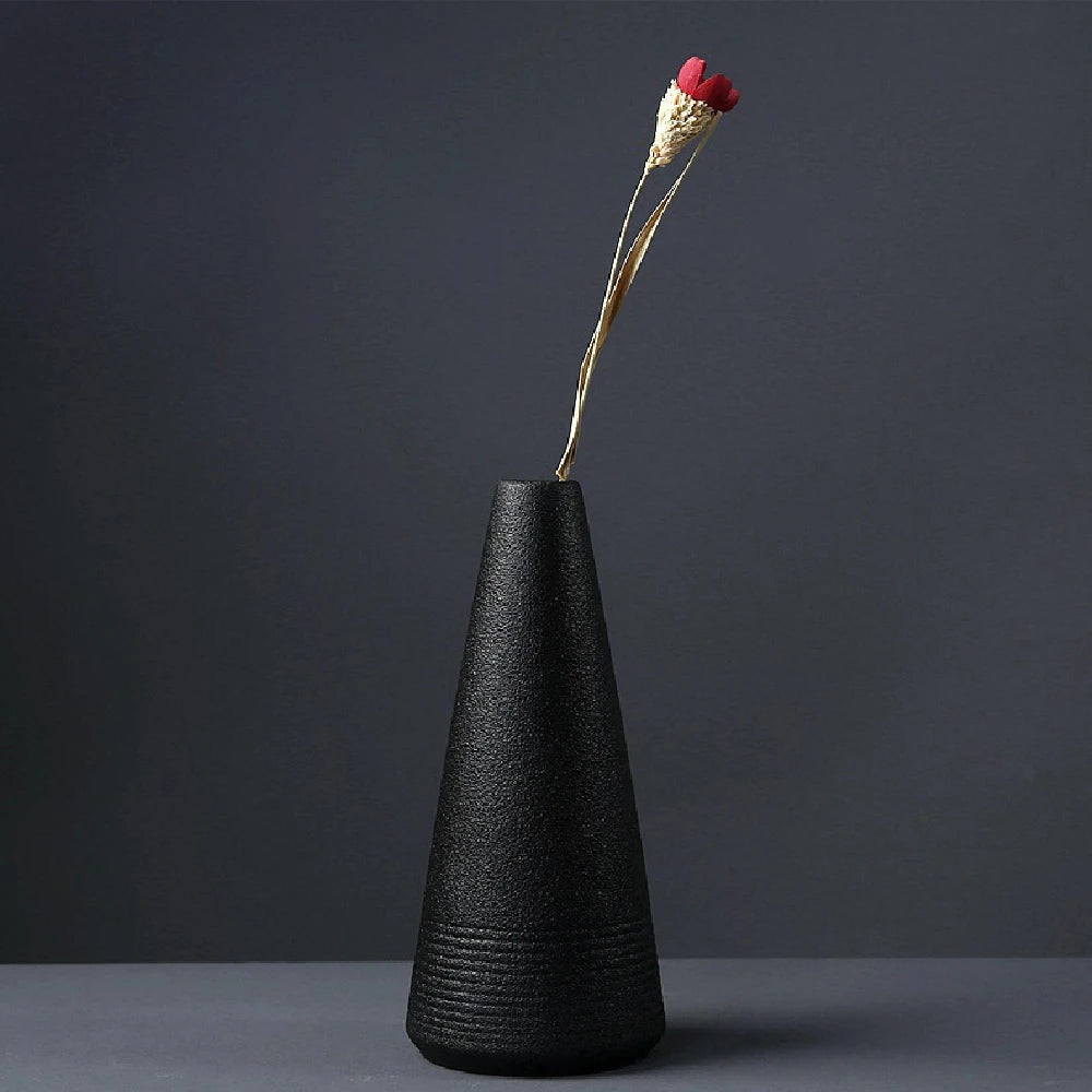 Minimalist Black Ceramic Vase