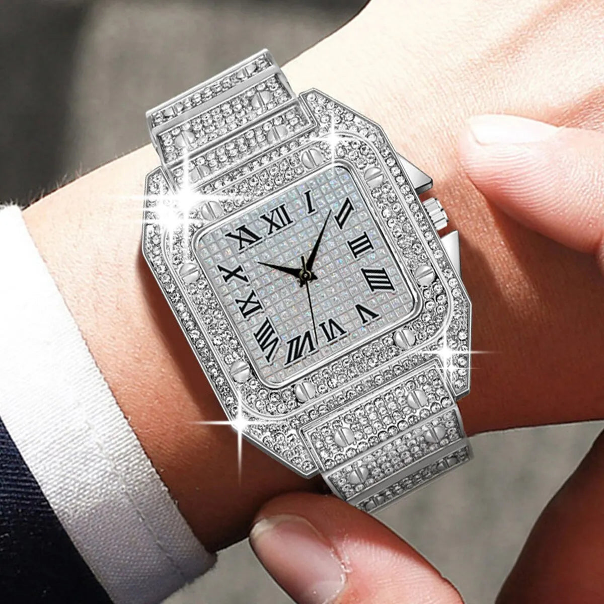 Men's Elegance Black Diamond Quartz Watch