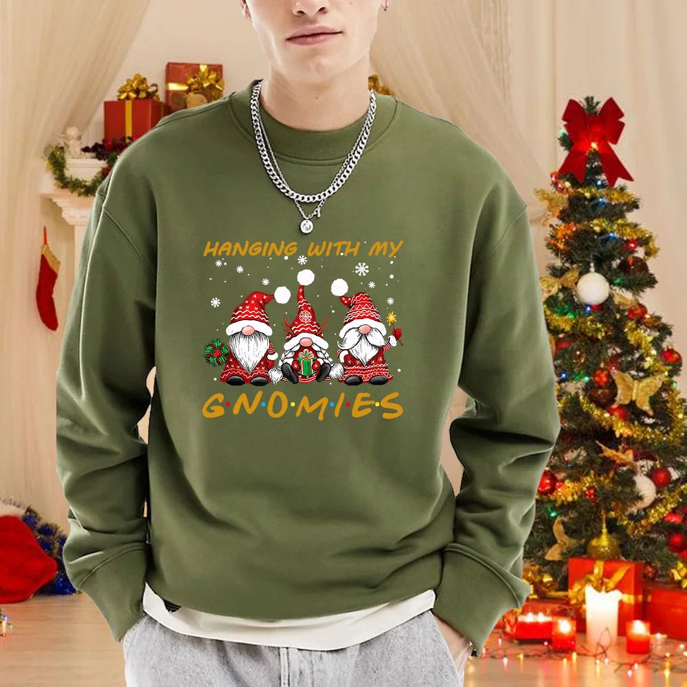 Men’s Merry Christmas Gnome Printed Sweatshirt