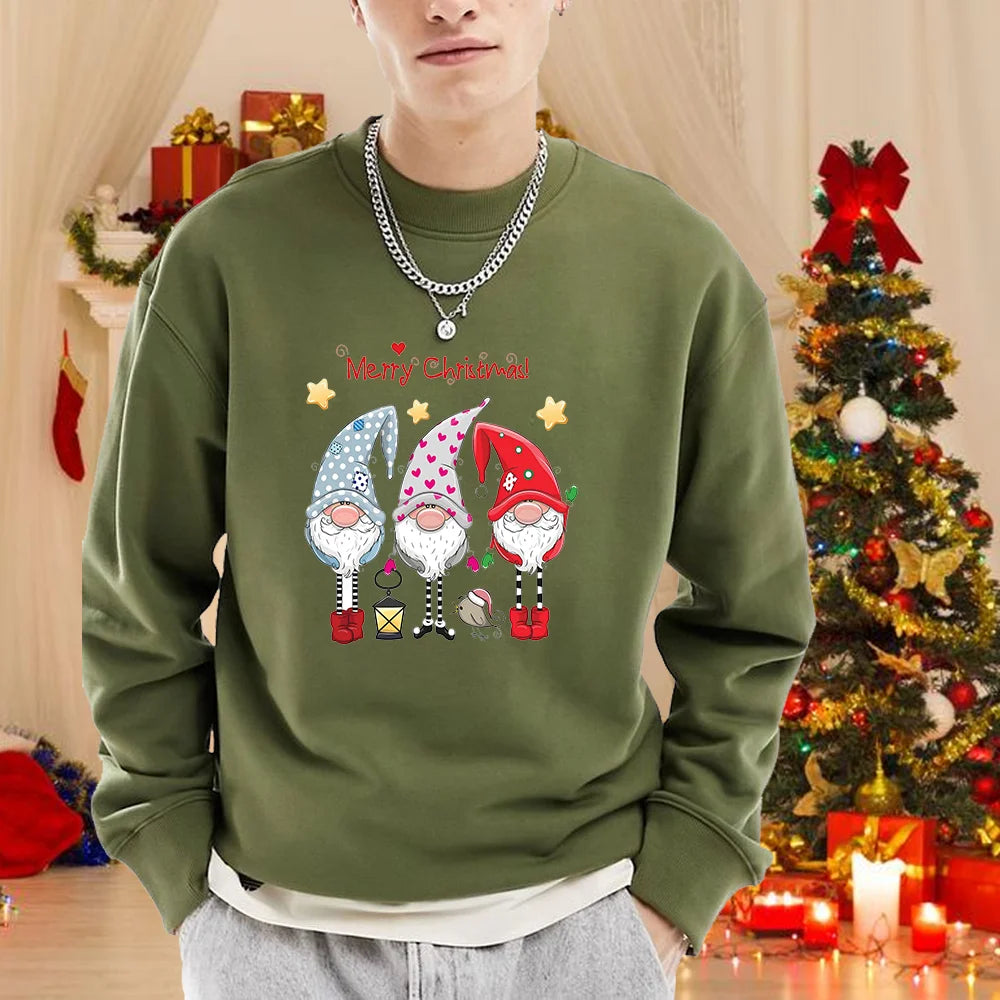 Men’s Merry Christmas Gnome Printed Sweatshirt