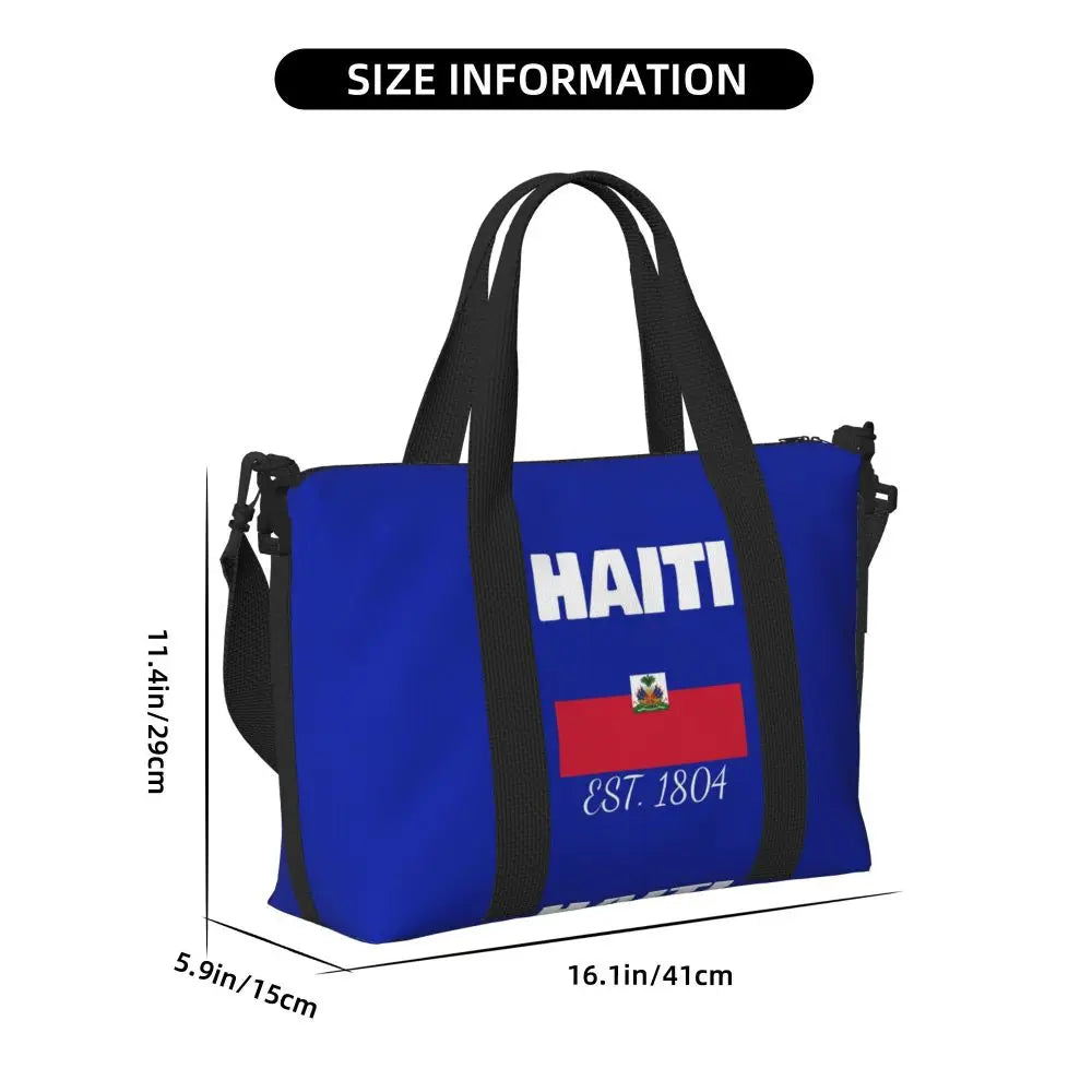 Haiti Flag Large Capacity Travel Tote