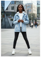 Distressed Patchwork Denim Jacket