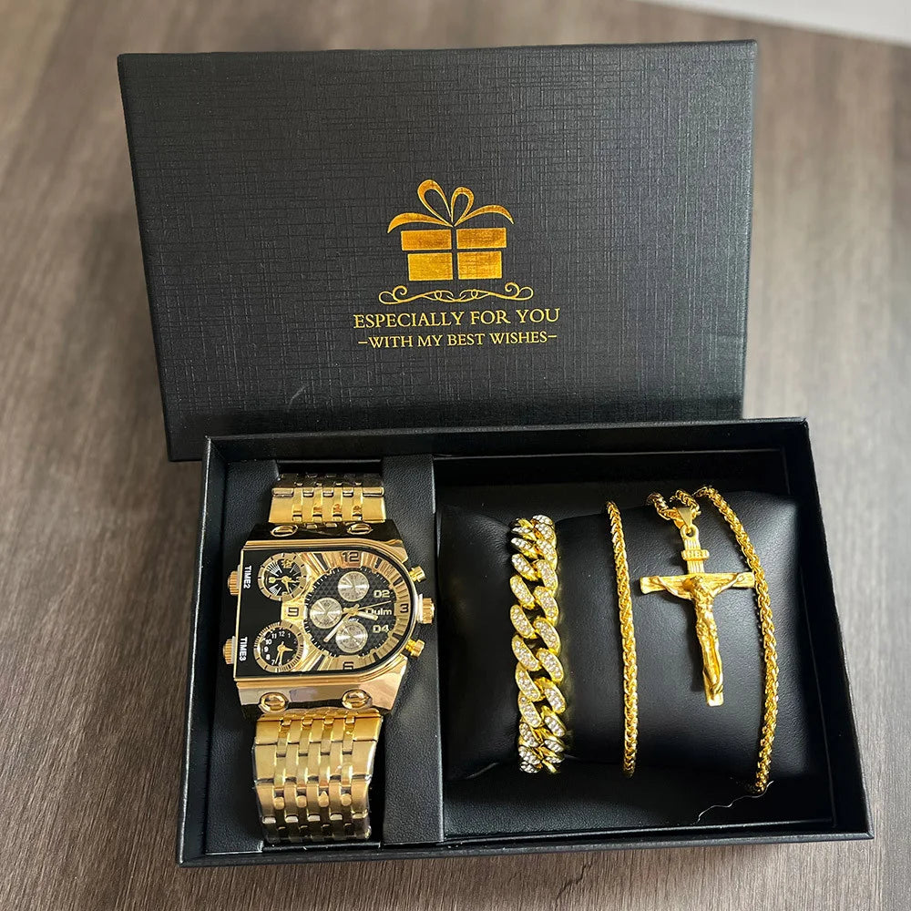 Men’s Luxury Watch & Jewelry Gift Set