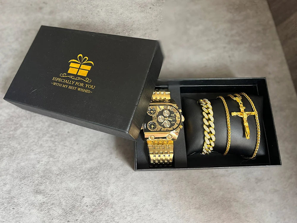 Men’s Luxury Watch & Jewelry Gift Set
