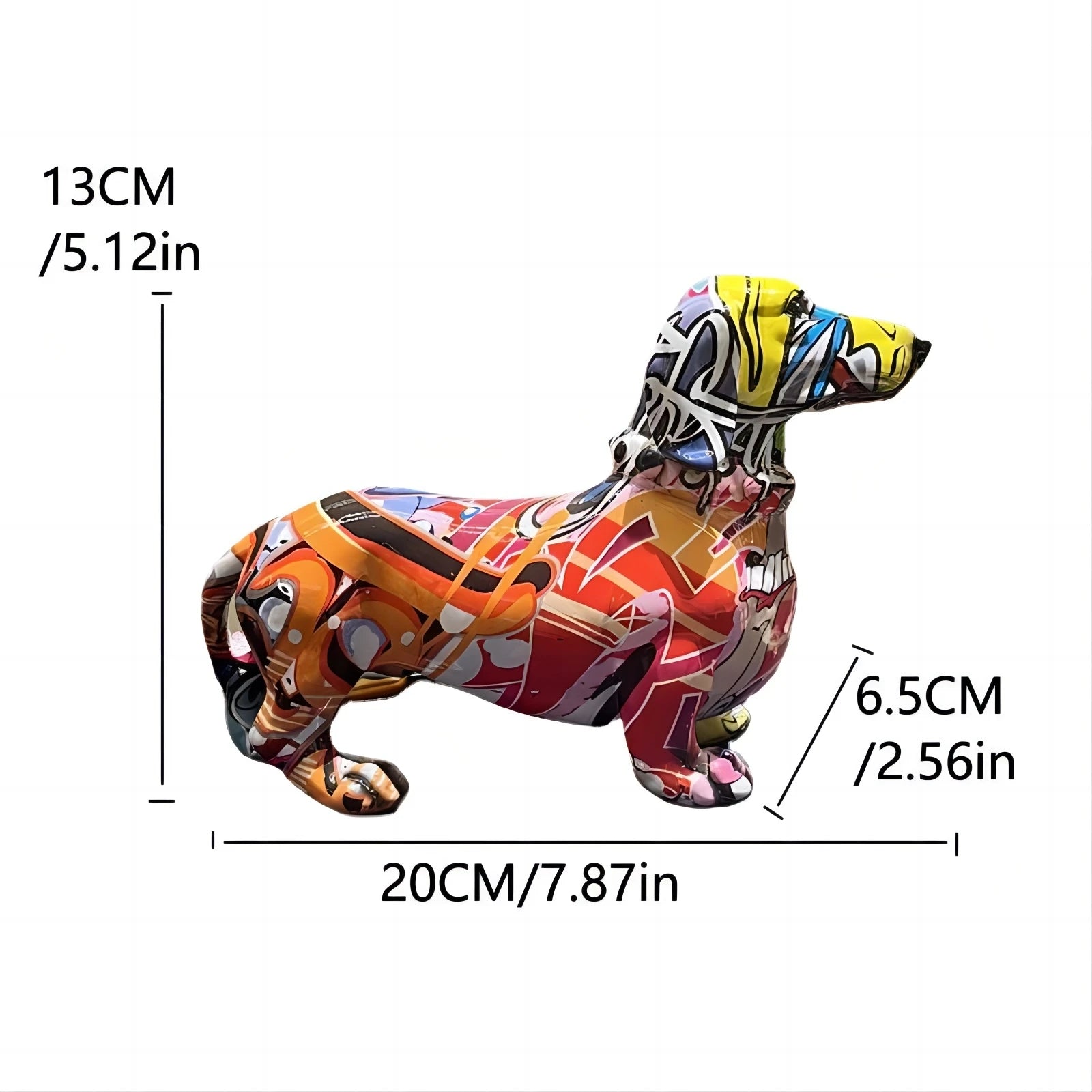 Colorful Standing French Bulldog Resin Statue