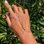Dainty Gold-Plated Hand Chain Bracelet with Ring