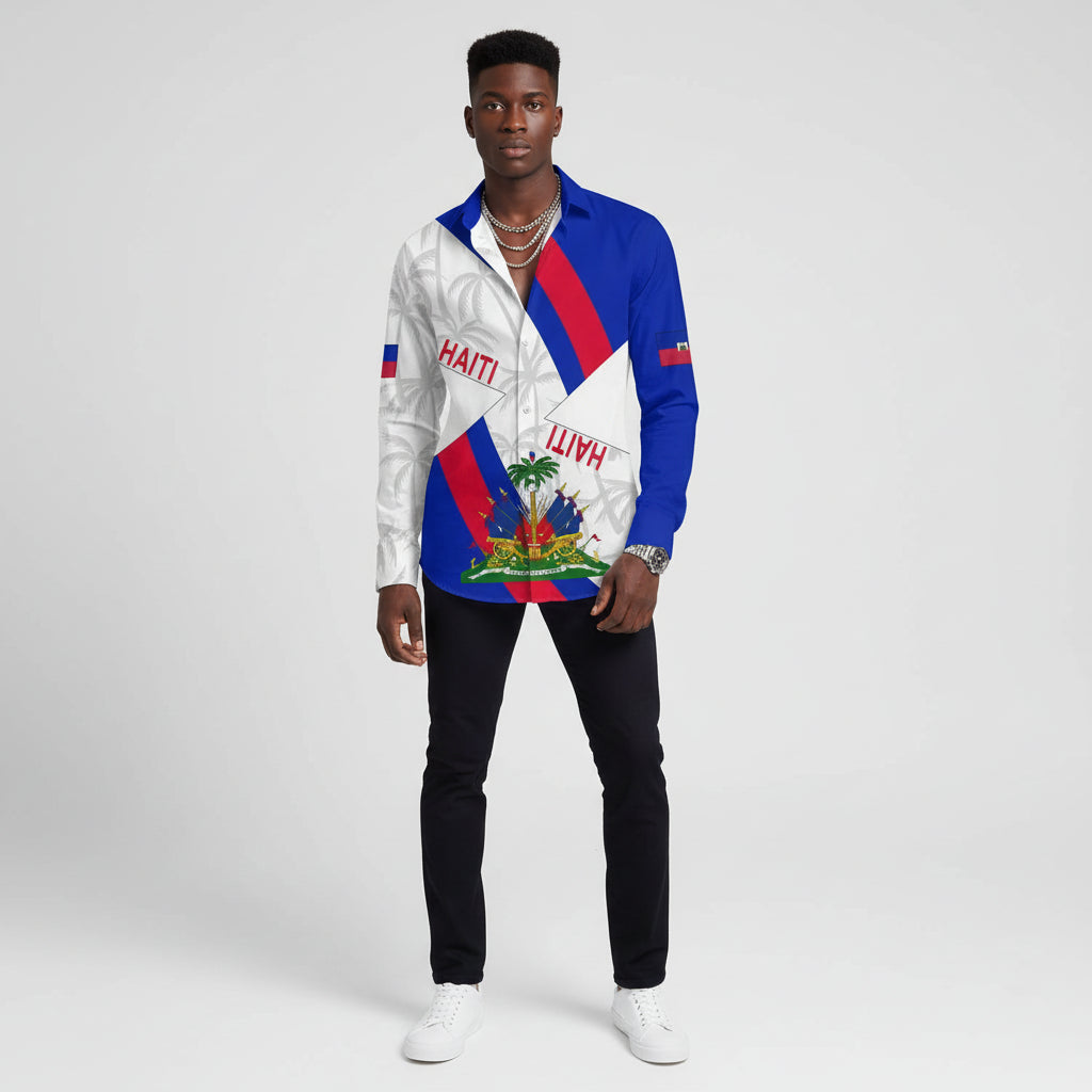 Haiti Emblem 3D Long Sleeve Shirt – Vintage Caribbean Streetwear