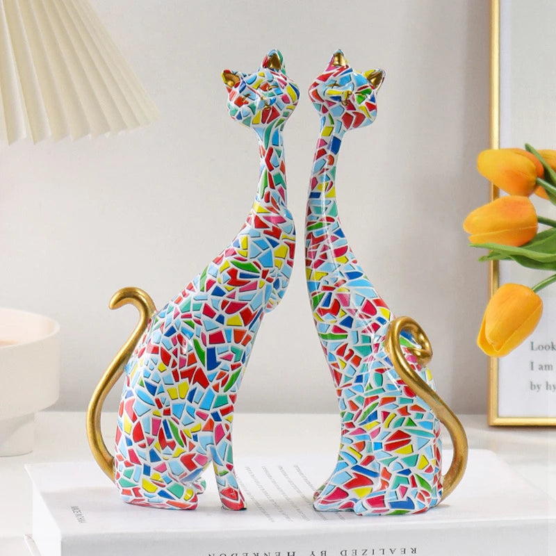Cat Decoration Resin Abstract Ornaments