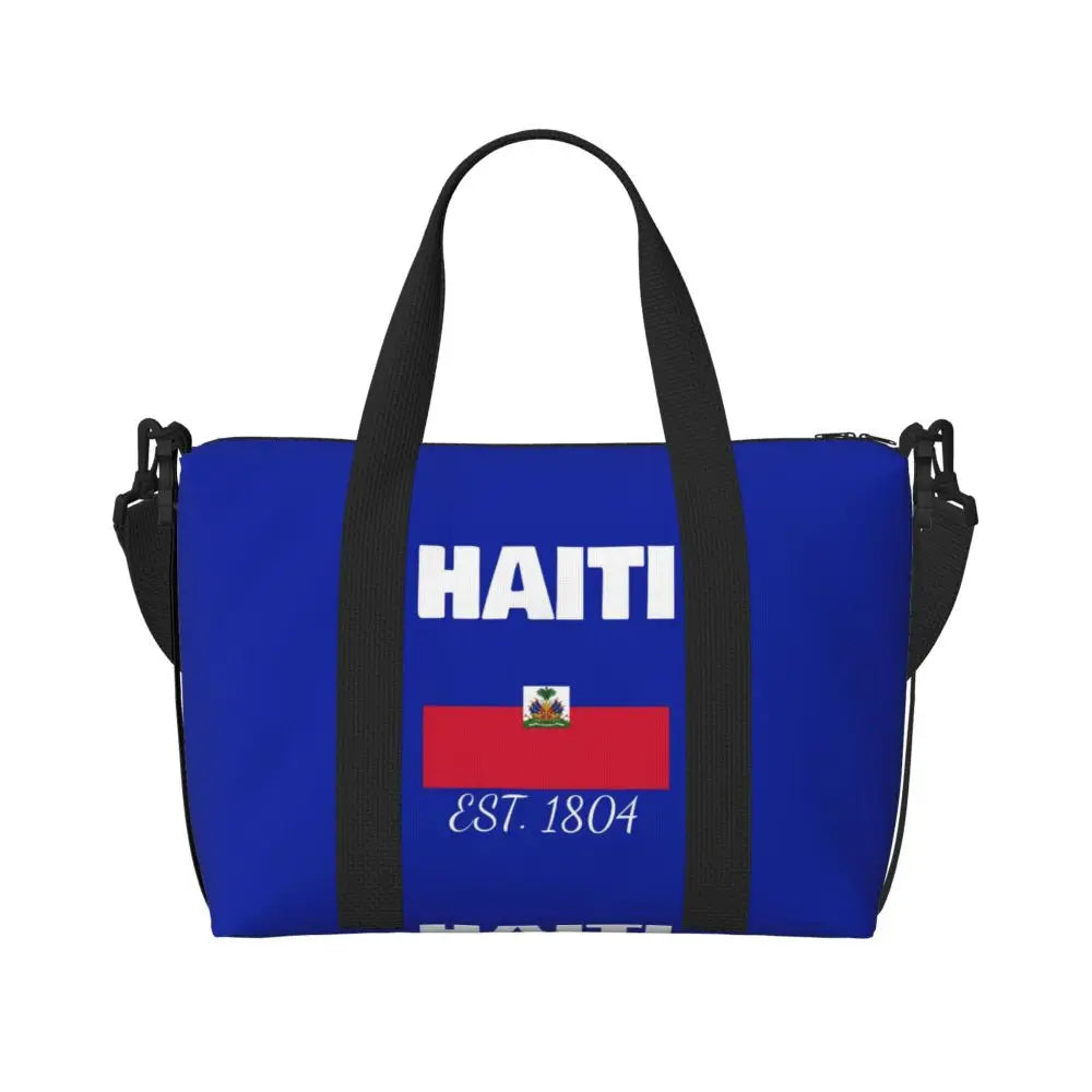 Haiti Flag Large Capacity Travel Tote