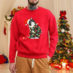 Men’s Christmas Cat Print Sweatshirt