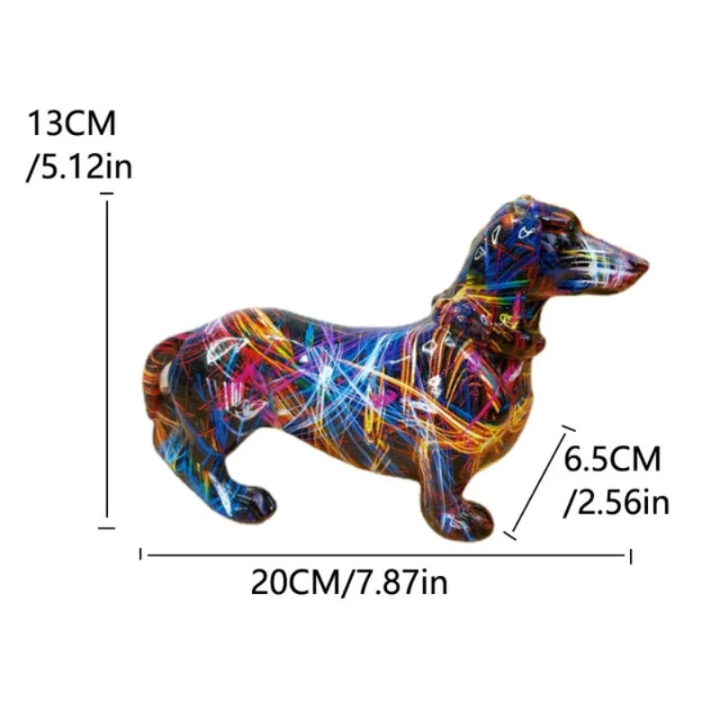 Colorful Standing French Bulldog Resin Statue
