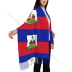 Haiti Flag Winter Tassel Scarf