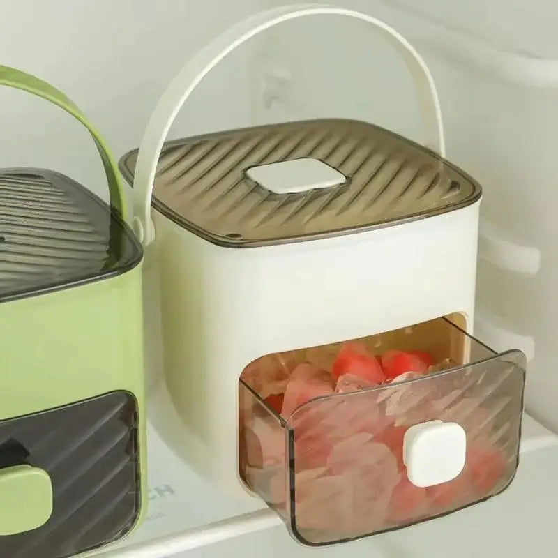 Grid Reusable Ice Cube Tray with Storage