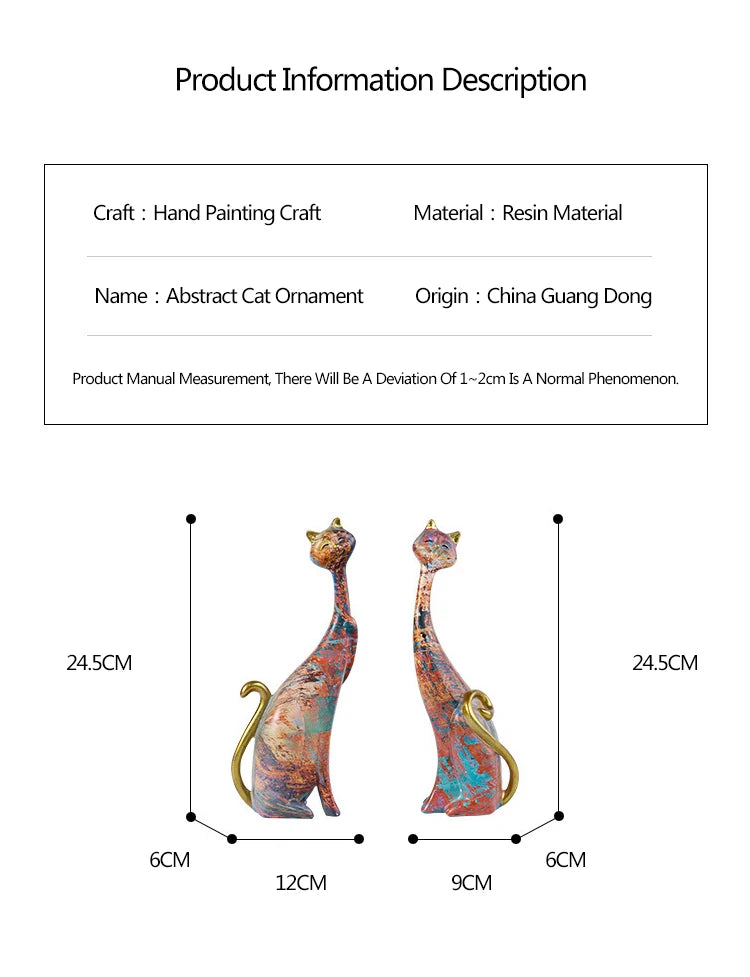 Cat Decoration Resin Abstract Ornaments