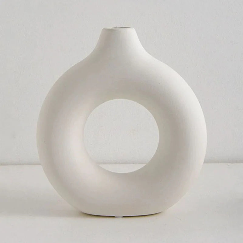 Minimalist Donut-Shaped Flower Vase