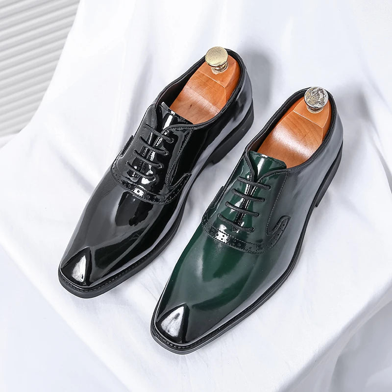 Men's Shiny Emerald Dress Shoes