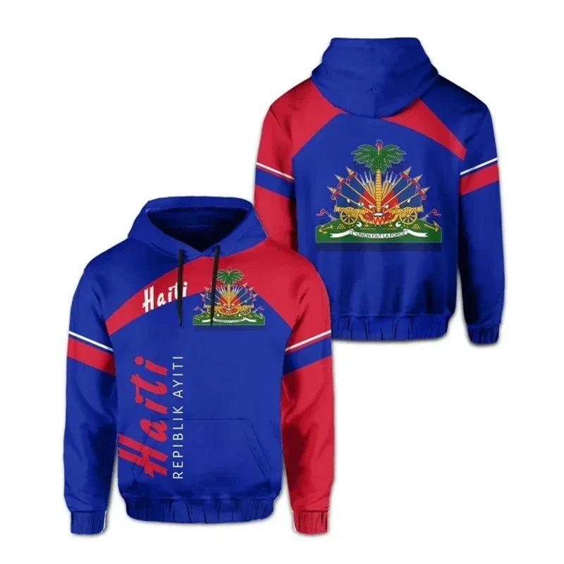 Haiti Flag 3D Print Hoodie