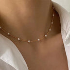 Piece Pearl & Heart Pendant Necklace Set