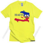 Cool Men's Haiti Map Flag T Shirt