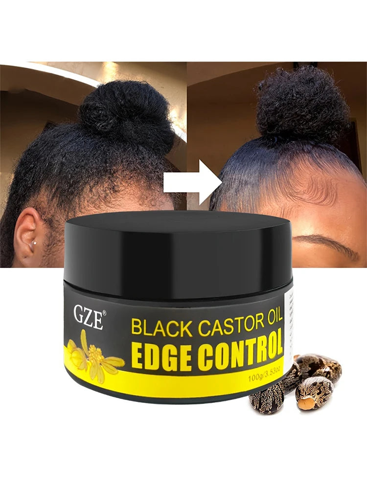 GZE African Black Castor Oil Extra Hold Gel – Frizz Control for Braids