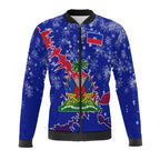 Haiti Flag Map 3D Print Bomber Jacket
