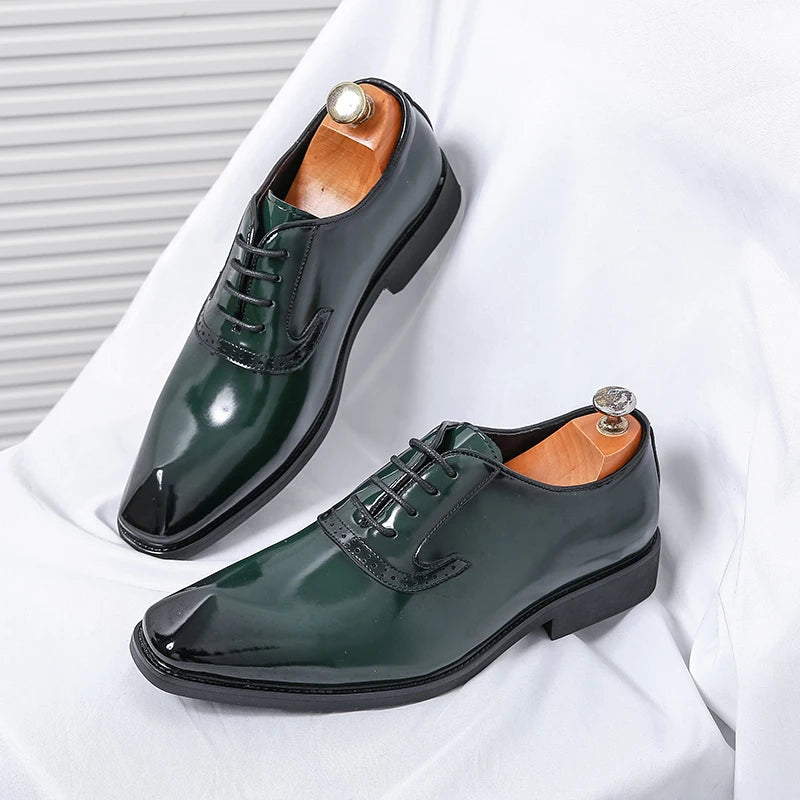 Men's Shiny Emerald Dress Shoes