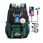 Lilo & Stitch Adventure Backpack – Cartoon Print School Bag for Teens, Kids