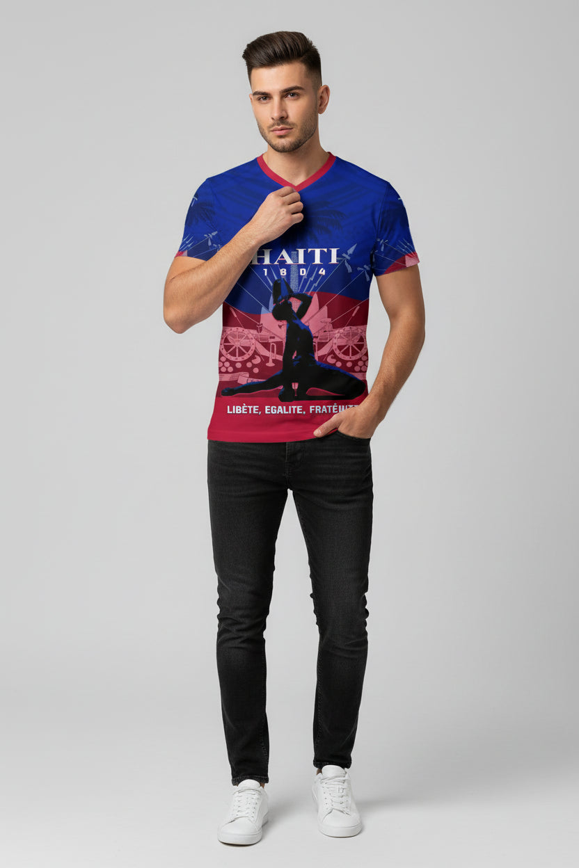 Haiti Independence Day 3D Printed Men and Women V-Neck