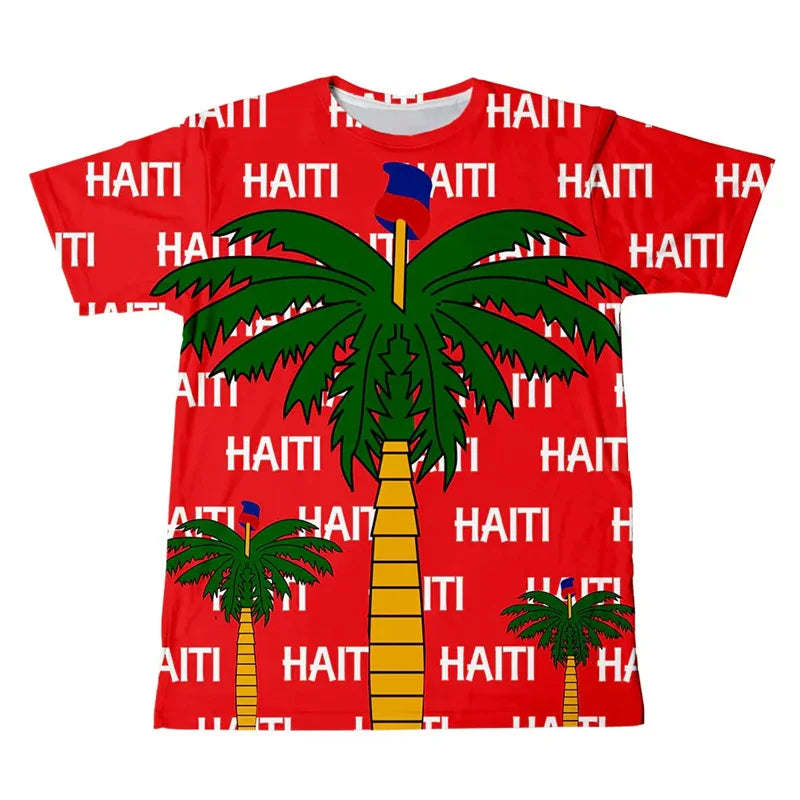 Haitian Flag T-Shirt – Men’s 3D Printed Crew Neck Tee