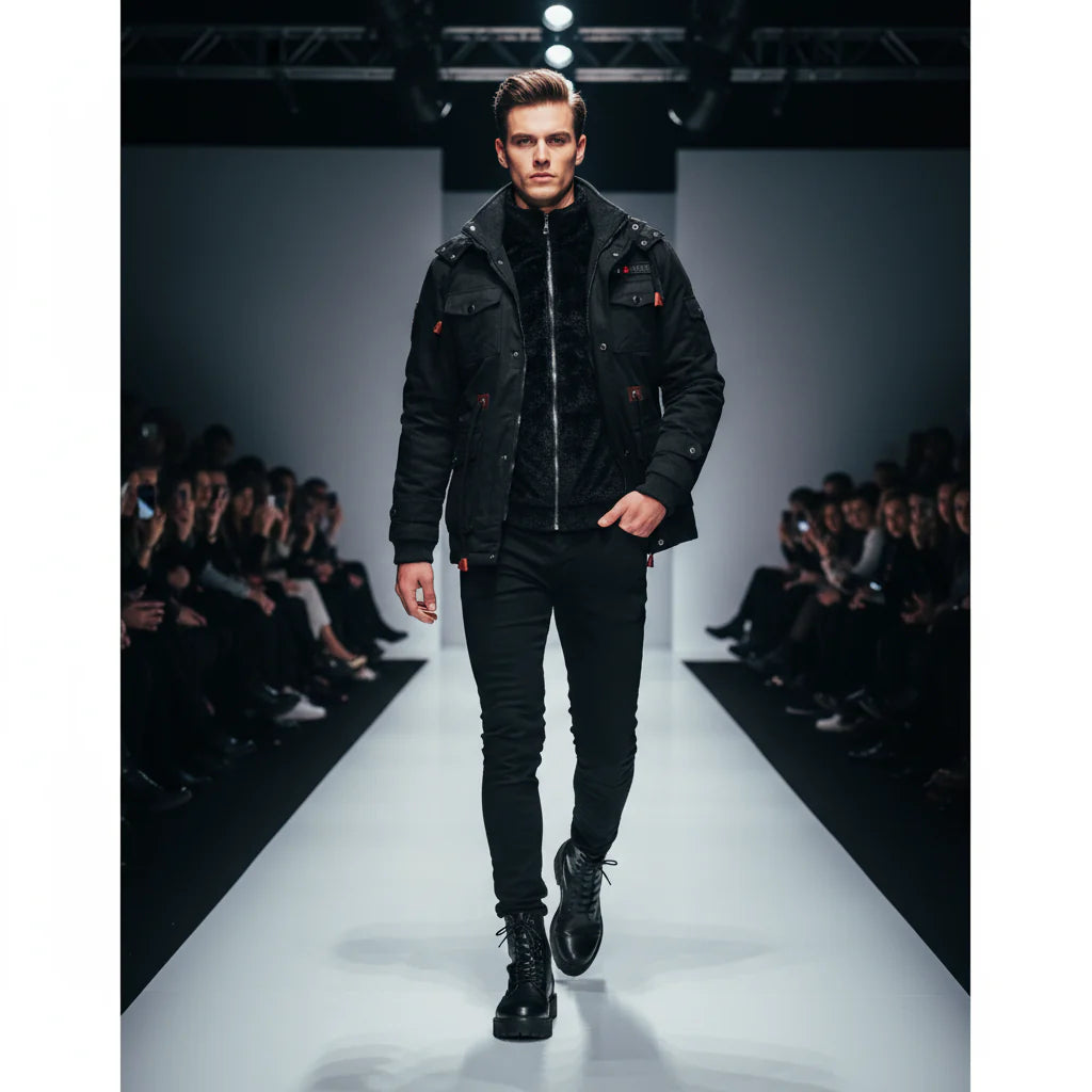 Men's All-Weather Tactical Bomber Jacket - Winter Hooded Coat