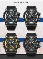 Men’s Fashion Sport Watch – 50M Waterproof, Shock Resistant LED Alarm