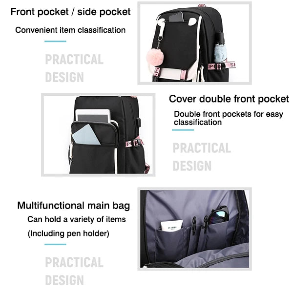 Lilo & Stitch Adventure Backpack – Cartoon Print School Bag for Teens, Kids