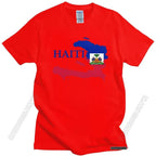 Cool Men's Haiti Map Flag T Shirt