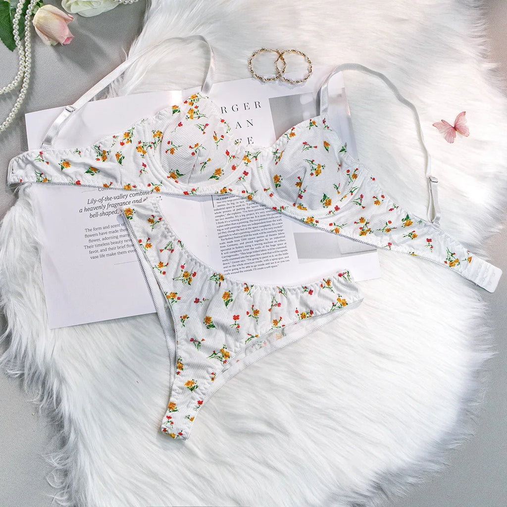 Floral Underwire Lingerie Set