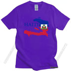 Cool Men's Haiti Map Flag T Shirt