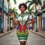 🇭🇹 Haiti Heritage Summer Dress – Women's Short-Sleeved Jumpsuit Suit