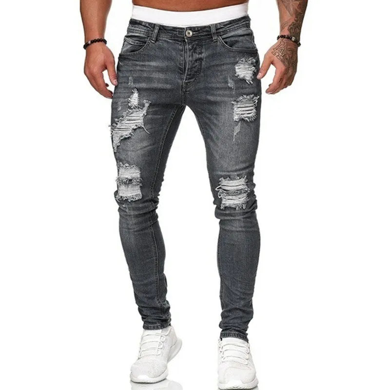 Men’s Ripped Street Style Skinny Jeans