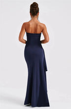 Women's Strapless Backless Long Dress with High Slit