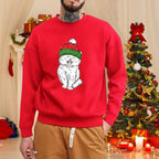 Men’s Christmas Cat Print Sweatshirt