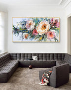 Large Hand-Painted Abstract Oil Painting