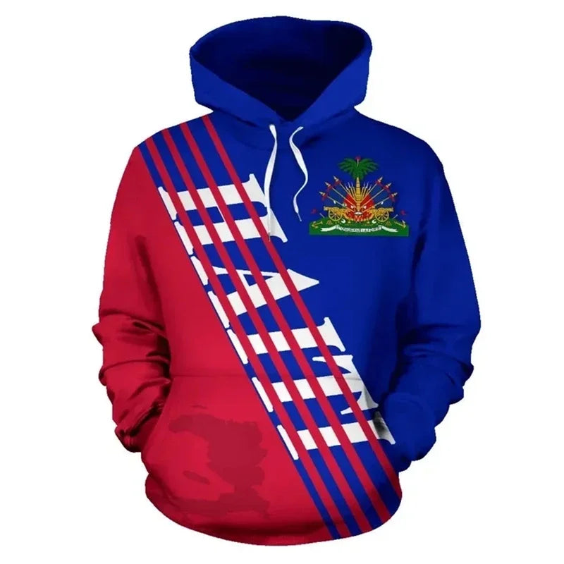 Haiti Flag 3D Print Hoodie