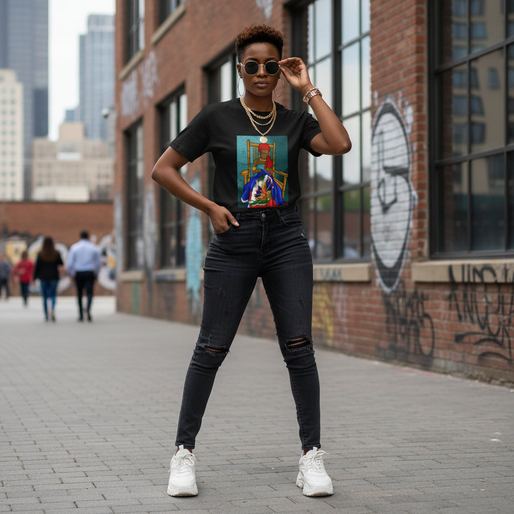 Haiti Flag Day Proud Woman Ayiti Girl Graphic Tee