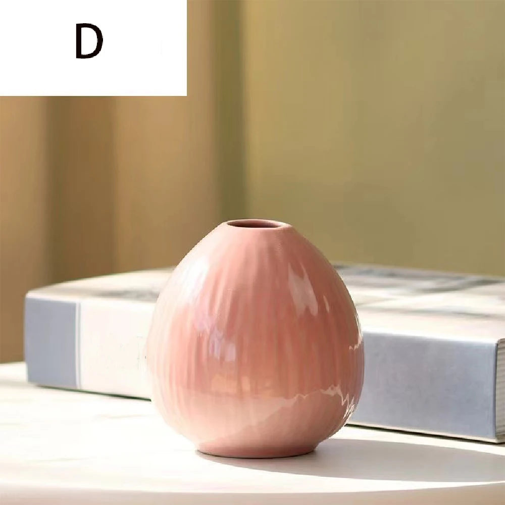 Simple Ceramic Hydroponic Vase – Small Decorative Plant Pot for Living Room & Dining Table