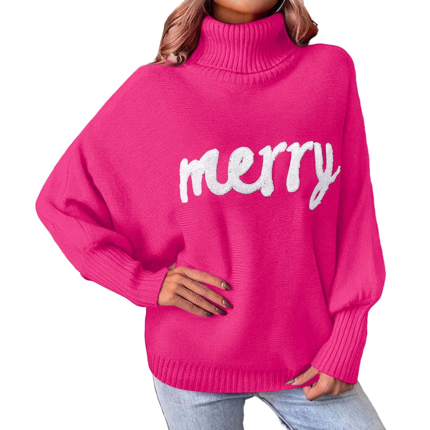 Women’s Christmas Turtleneck Knit Sweater