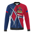 Haiti Flag Map 3D Print Bomber Jacket