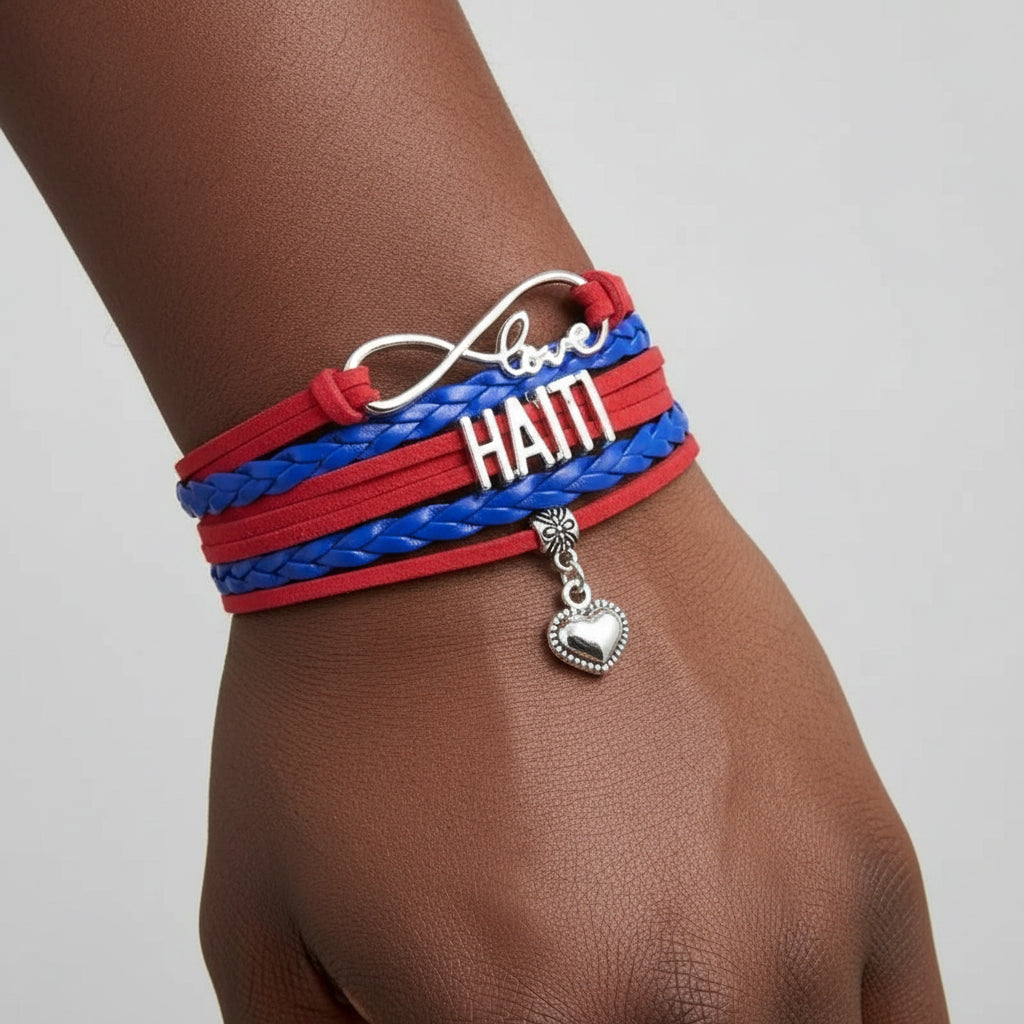 Love Haiti Handmade Flag Bracelet – Adjustable Unisex
