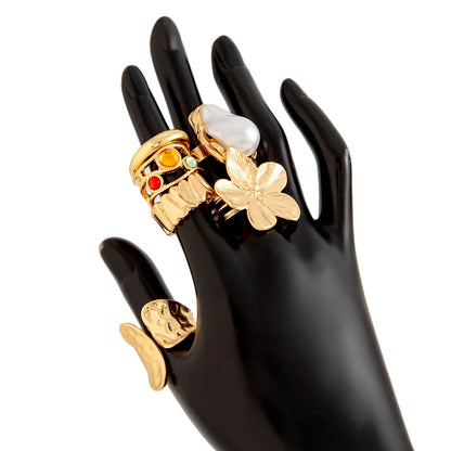 Elegant Baroque Imitation Pearl Open Ring Jewelry