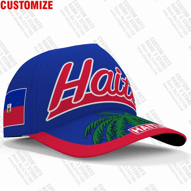 Custom Haiti Flag Baseball Cap