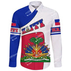 Haiti Emblem 3D Long Sleeve Shirt – Vintage Caribbean Streetwear
