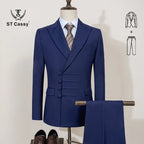 Elegant Men’s 2-Piece Suit – Slim Fit, Double-Breasted Style